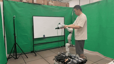 Kinematics teaching demonstration while wiping a board
